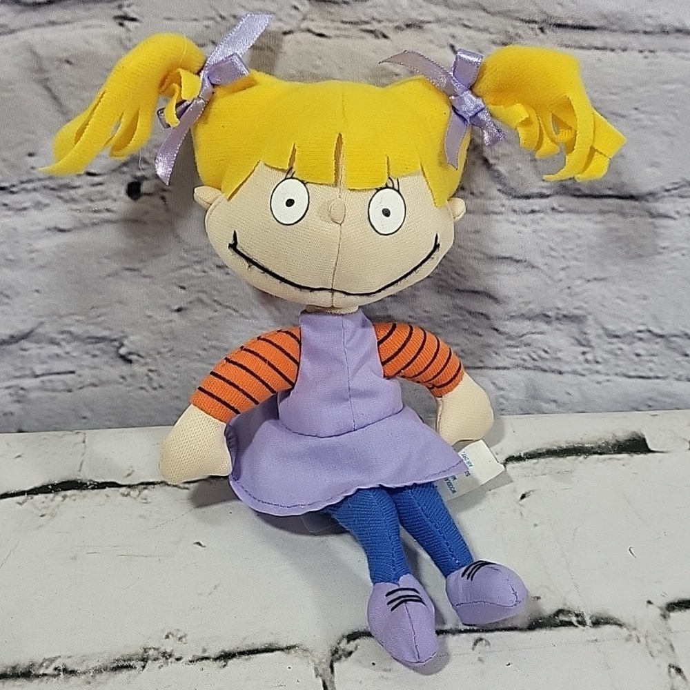 90s Rugrats Angelica 7" Plush Cartoon Soft Doll Nickelodeon Nick Applause 1997